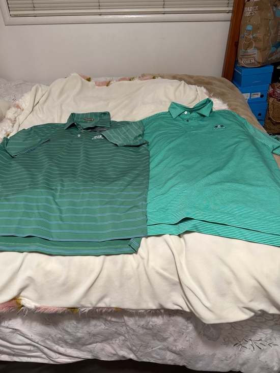 Peter Millar Other - NWT 2 Green Stripe Polo Golf Shirts Men’s XL Footjoy Peter Miller Summer Comfort